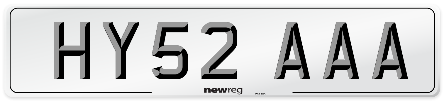 HY52 AAA Number Plate from New Reg